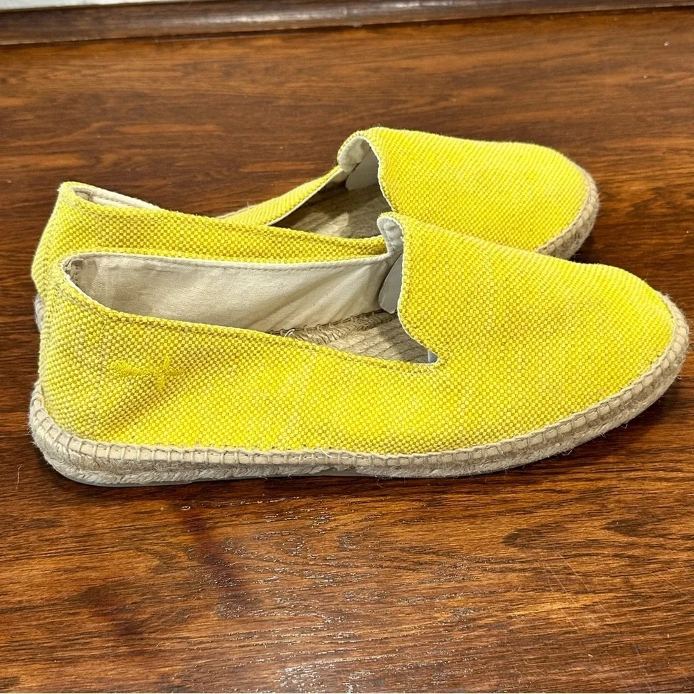 Manebi Woven Fabric Espadrille Flats Yellow Size 41 Like New EUC